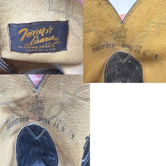 Tony Lama Vintage Western Cowboy Boots Size 11B USA Made READ main image 9